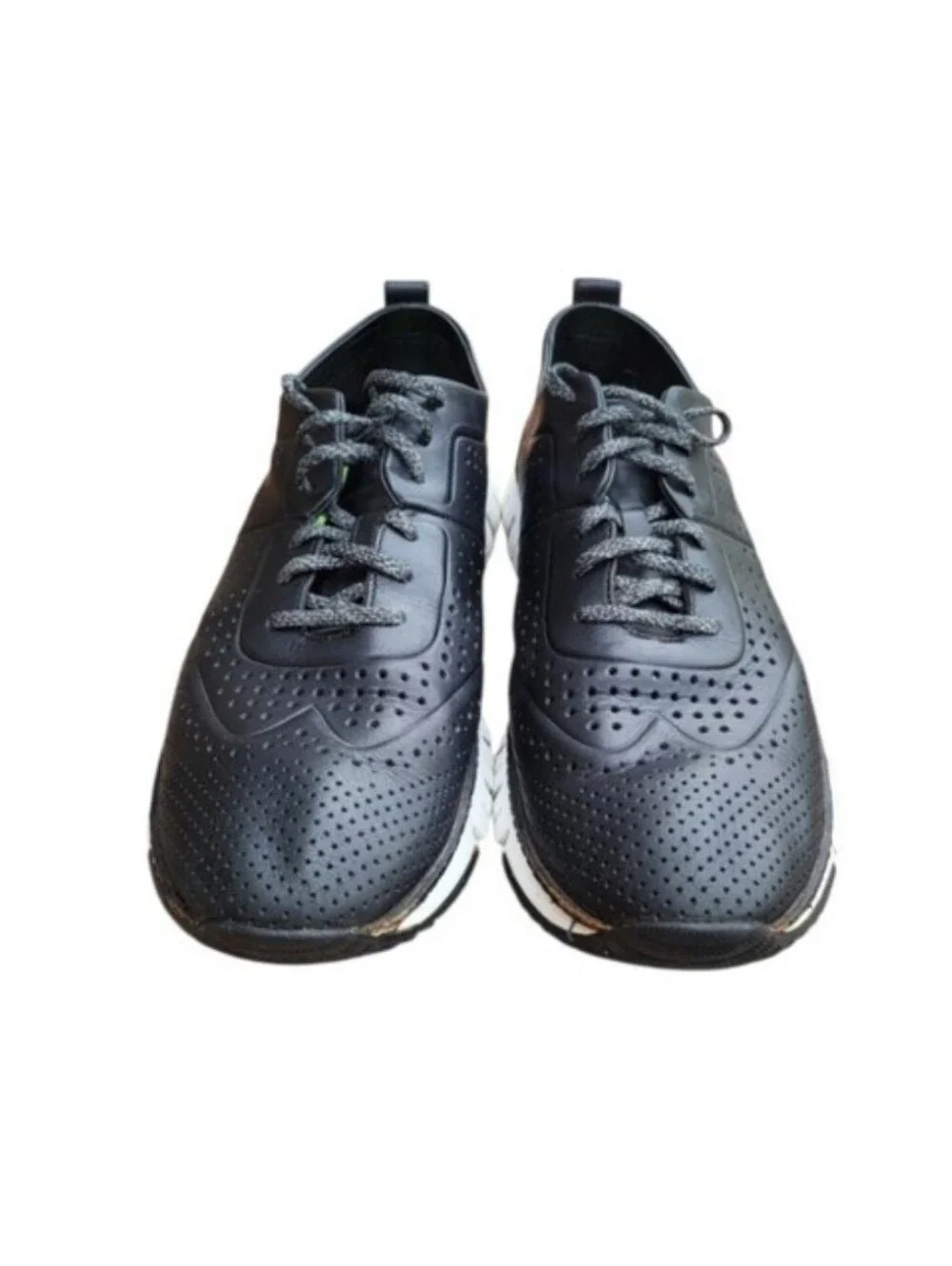 Cole Haan Zerogrand Leather Laser Cut Black Casual Sneaker Loafer Shoe Men 11.5